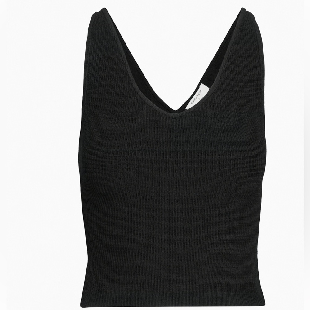 ARITZIA BABATON Sculpt-knit V-neck Tank Size M in Black